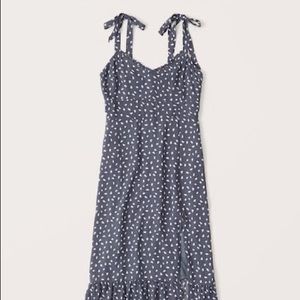 Abercrombie & Fitch Tie-Shoulder Midi Dress